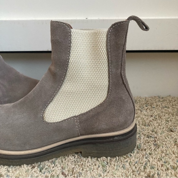 Bueno Free People Suede Chelsea Boots Purple & Cream Sz 39 - Picture 2 of 11